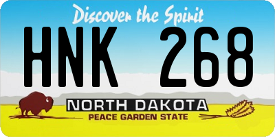 ND license plate HNK268