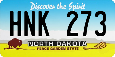 ND license plate HNK273