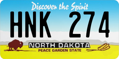 ND license plate HNK274