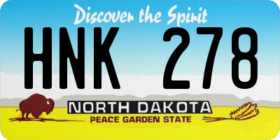 ND license plate HNK278