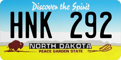 ND license plate HNK292