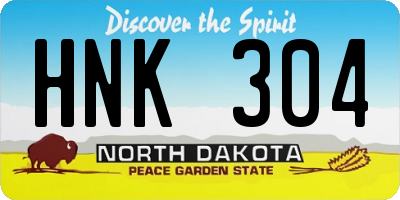 ND license plate HNK304