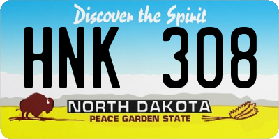 ND license plate HNK308