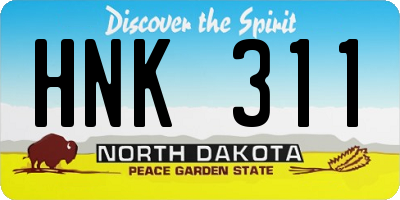 ND license plate HNK311