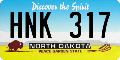ND license plate HNK317