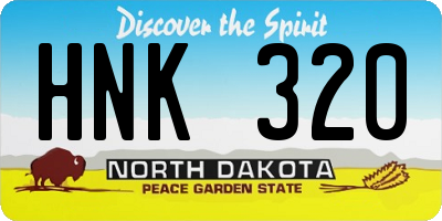 ND license plate HNK320
