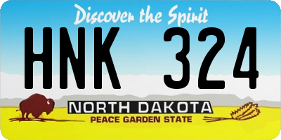 ND license plate HNK324