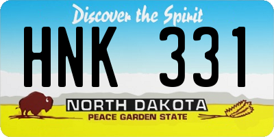 ND license plate HNK331