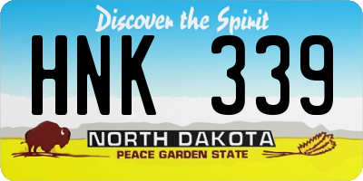 ND license plate HNK339