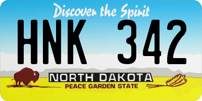 ND license plate HNK342