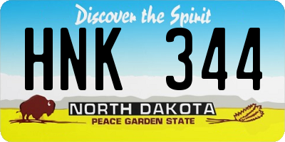 ND license plate HNK344