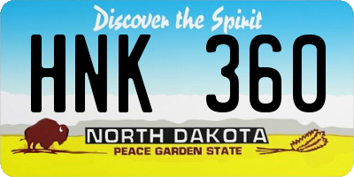 ND license plate HNK360