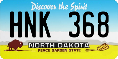 ND license plate HNK368