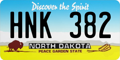ND license plate HNK382