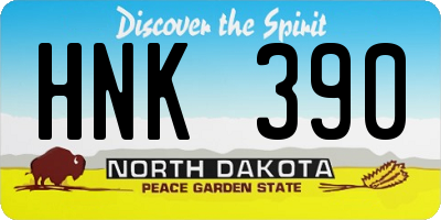 ND license plate HNK390