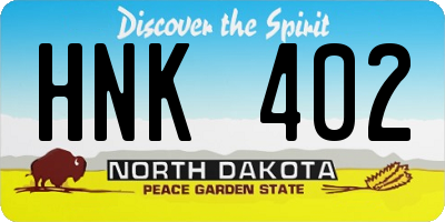 ND license plate HNK402