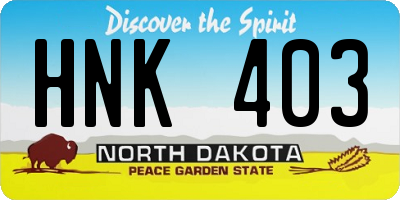 ND license plate HNK403