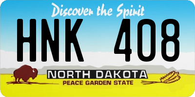 ND license plate HNK408