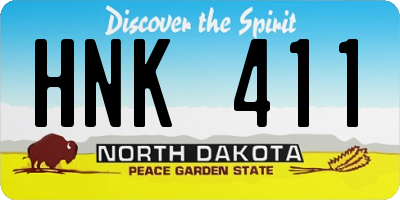 ND license plate HNK411