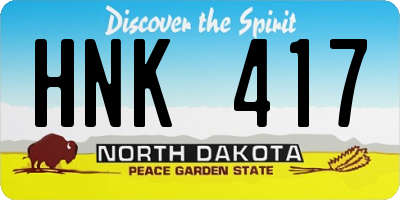 ND license plate HNK417