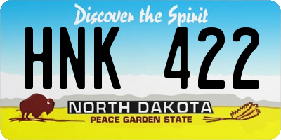ND license plate HNK422