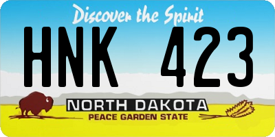 ND license plate HNK423