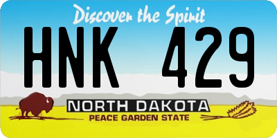 ND license plate HNK429
