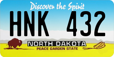 ND license plate HNK432