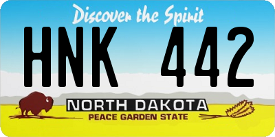 ND license plate HNK442