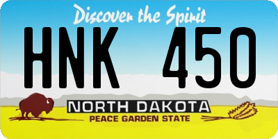 ND license plate HNK450