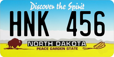 ND license plate HNK456