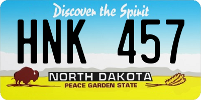 ND license plate HNK457