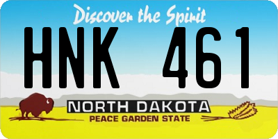 ND license plate HNK461