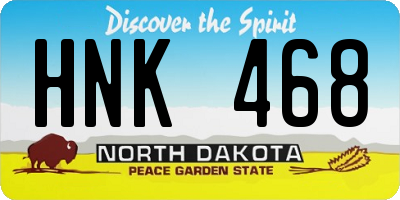 ND license plate HNK468
