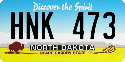 ND license plate HNK473
