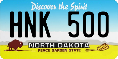 ND license plate HNK500