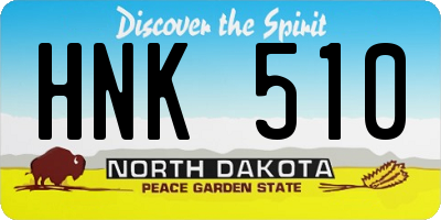 ND license plate HNK510