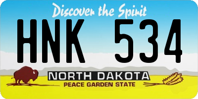 ND license plate HNK534