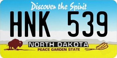 ND license plate HNK539