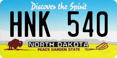 ND license plate HNK540