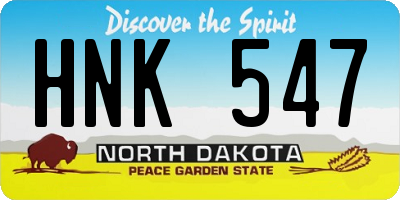 ND license plate HNK547