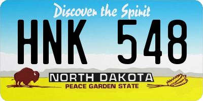 ND license plate HNK548