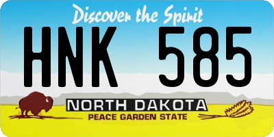 ND license plate HNK585