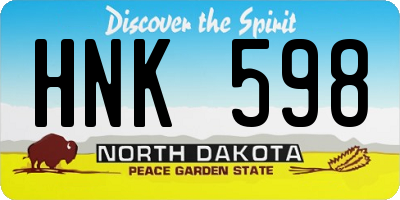 ND license plate HNK598