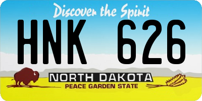 ND license plate HNK626
