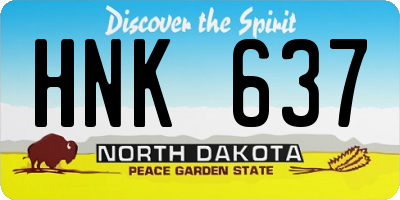 ND license plate HNK637