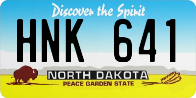 ND license plate HNK641