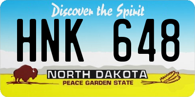 ND license plate HNK648