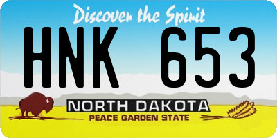 ND license plate HNK653