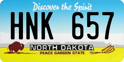 ND license plate HNK657